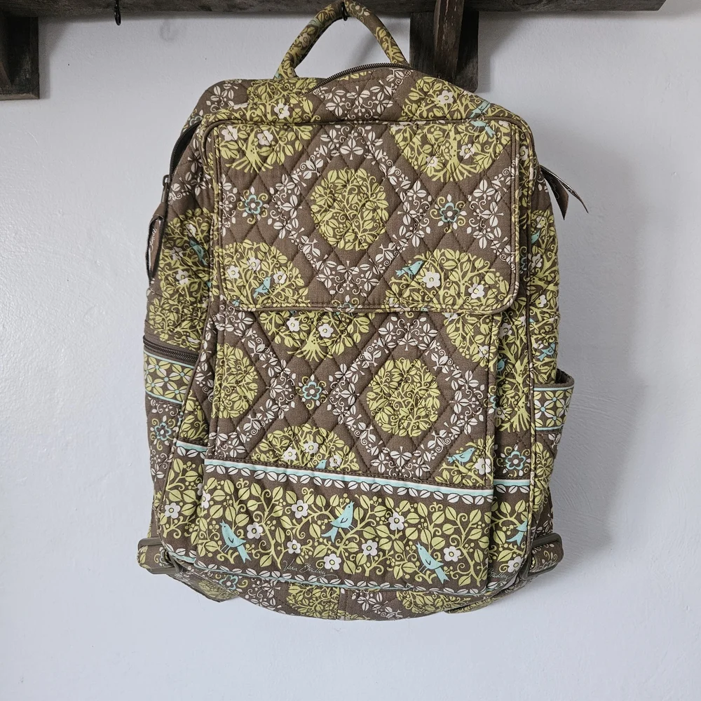 Vera Bradley Floral Brown and Green Backpack